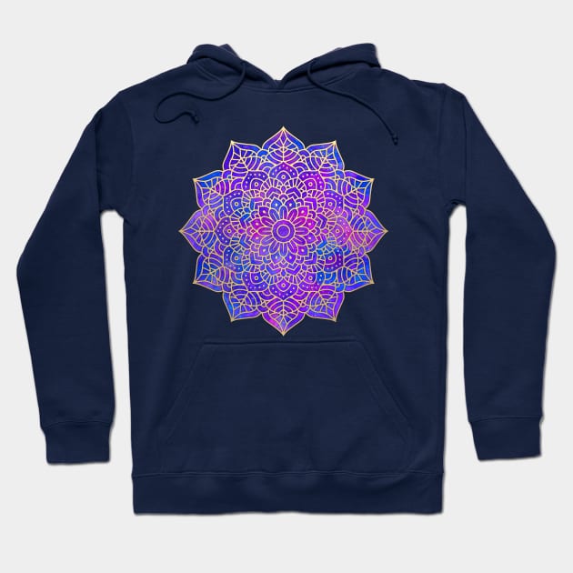 Purple and Gold Mandala Hoodie by julieerindesigns